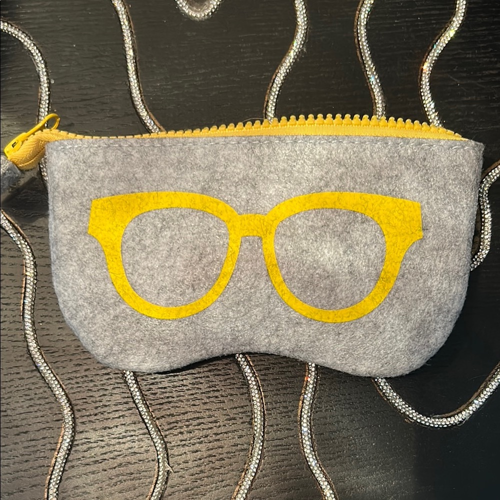 Gray and Yellow Glasses Pouch